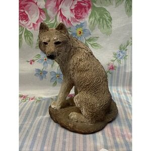 Vintage Living Stone Inc. Wolf Figurine "The Sentry" 1994 4" Tall